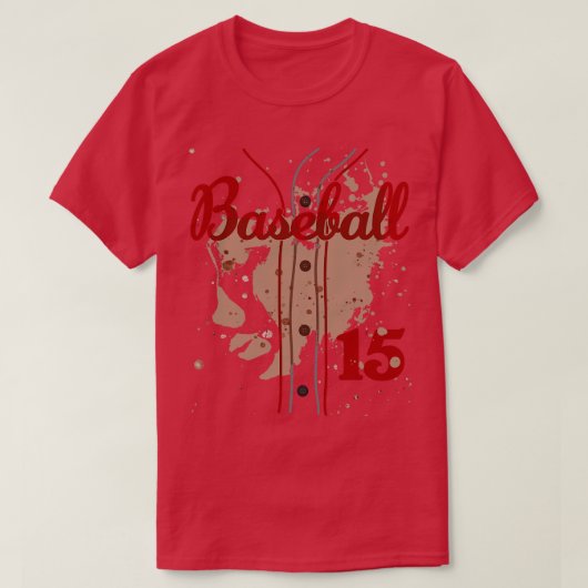 野球ジャージー番号15キッズベースボールユニフォームDi Tシャツ (デザイン正面)