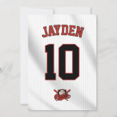 野球ジャージー・ルーキー・オブ・ザ・イヤー・バースデーパーティー 招待状 (裏面)