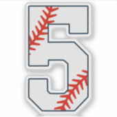 野球ジャージ番号5 シール (正面)