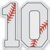 野球ジャージ番号10 シール (正面)