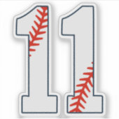 野球ジャージ番号11 シール (正面)