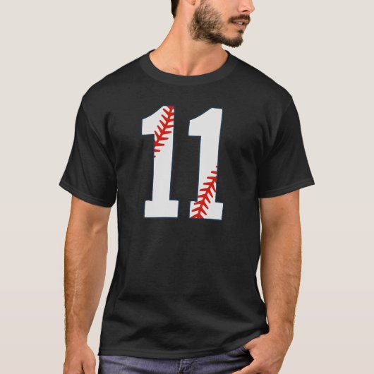 野球ジャージ番号11 Tシャツ (正面)