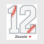 野球ジャージ番号12 シール (シート)