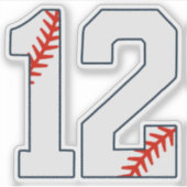 野球ジャージ番号12 シール (正面)