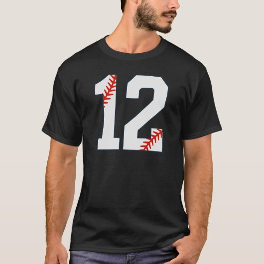 野球ジャージ番号12 Tシャツ (正面)