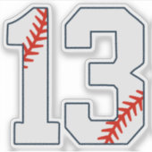 野球ジャージ番号13 シール (正面)