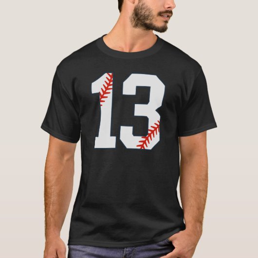 野球ジャージ番号13 Tシャツ (正面)