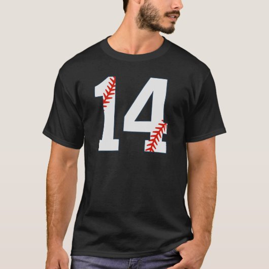 野球ジャージ番号14 Tシャツ (正面)