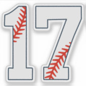 野球ジャージ番号17 シール (正面)