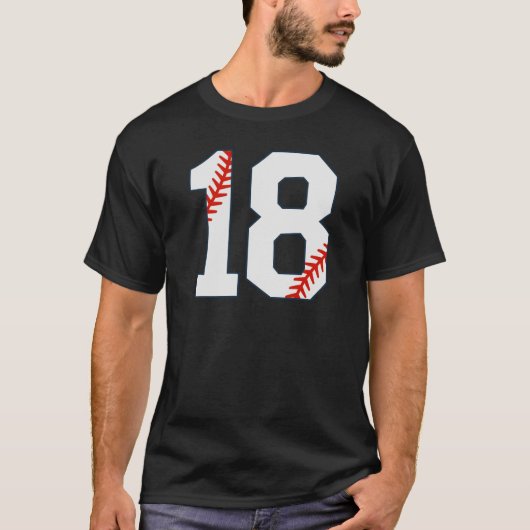 野球ジャージ番号18 Tシャツ (正面)