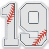 野球ジャージ番号19 シール (正面)