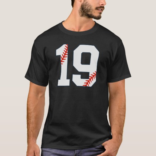 野球ジャージ番号19 Tシャツ (正面)