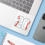 野球ジャージ番号20 シール (ノートパソコンとiPhone)