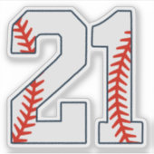 野球ジャージ番号21 シール (正面)