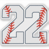 野球ジャージ番号22 シール (正面)