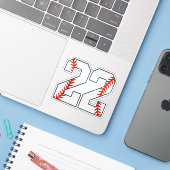野球ジャージ番号22 シール (ノートパソコンとiPhone)