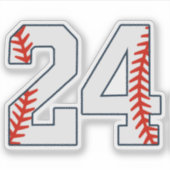 野球ジャージ番号24 シール (正面)