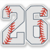 野球ジャージ番号26 シール (正面)