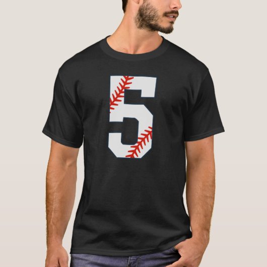 野球ジャージ番号5 Tシャツ (正面)