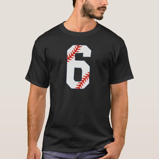 野球ジャージ番号6 Tシャツ (正面)