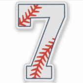 野球ジャージ番号7 シール (正面)