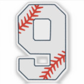 野球ジャージ番号9 シール (正面)