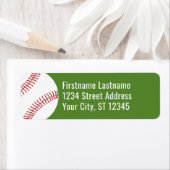 野球スケッチと差出人住所 – 緑 ラベル (インサイチュ)