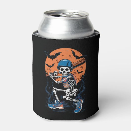 野球スケルトンハロウィンベースボールハロウィン 缶クーラー (缶正面)