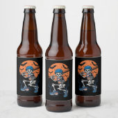 野球スケルトンハロウィン野球ハロウィン ビールラベル (ボトル)