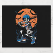 野球スケルトンハロウィン野球ハロウィン ビールラベル (シングルラベル)