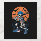 野球スケルトンハロウィン野球ハロウィン ワインラベル (シングルラベル)