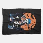 野球スケルトンハロウィーン野球ハロウィン キッチンタオル (横)