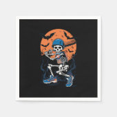 野球スケルトンハロウィーン野球ハロウィン スタンダードカクテルナプキン (正面)