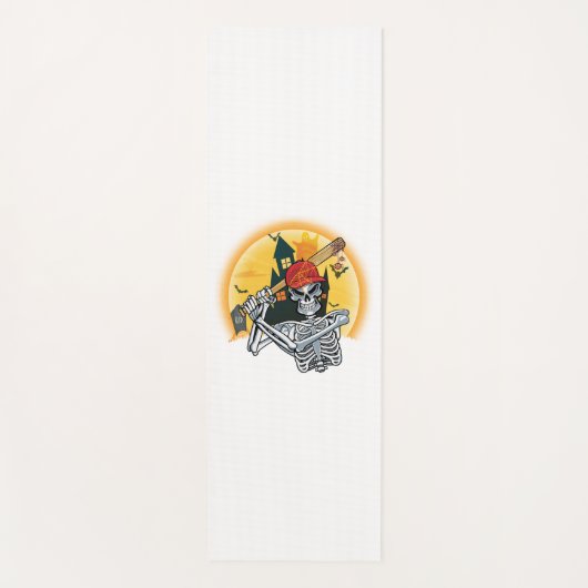 野球スケルトンハロウィーン野球ハロウィン ヨガマット (正面)