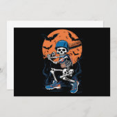 野球スケルトンハロウィーン野球ハロウィン 招待状 (正面/裏面)