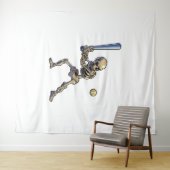 野球スケルトンハロウィーン タペストリー (インサイチュ(横))