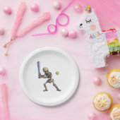 野球スケルトンハロウィーン ペーパープレート (パーティー)