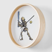 野球スケルトンハロウィーン 壁時計 (傾斜)