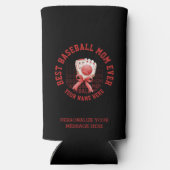 野球スタイリッシュ母名前をカスタムする母の日 スリム缶クーラー (裏面)