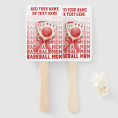 野球スタイリッシュ母名前をカスタムする母の日 ハンドファン (正面&裏面)