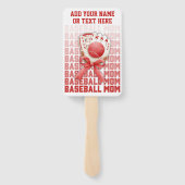 野球スタイリッシュ母名前をカスタムする母の日 ハンドファン (裏面)