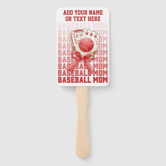 野球スタイリッシュ母名前をカスタムする母の日 ハンドファン (裏面)