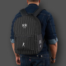 野球スタイリッシュ白黒ストライプスポーティ