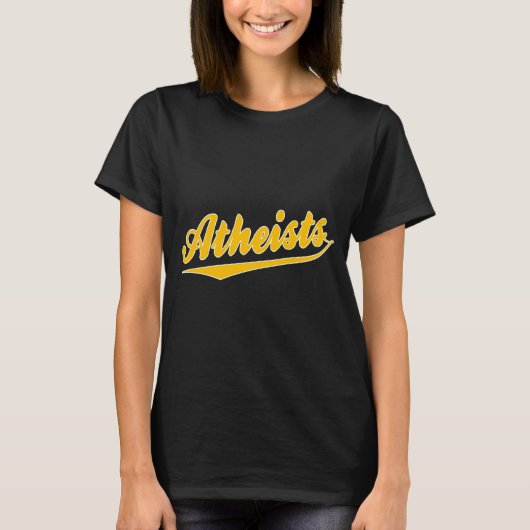 野球スタイルチーム無神論者Tシャツ Tシャツ (正面)