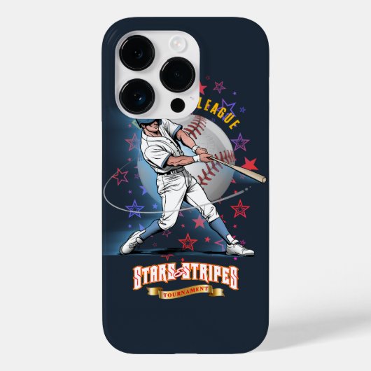 野球スターズ&ストライプス(ダークモード)| Case-Mate iPhoneケース (裏面)