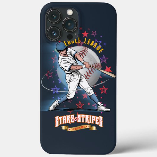 野球スターズ＆ストライプス（ダークモード）| Case-Mate iPhoneケース (裏面)
