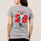 野球スターズ&ストライプス | 女性用 トライブレンドTシャツ (裏面)
