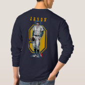 野球スターズ&ストライプス(D.モード) | メンズL袖 Tシャツ (裏面)