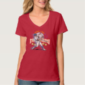 野球スターズ&ストライプス(D.モード) | 女性Vネック Tシャツ (正面)