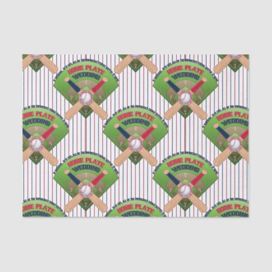 野球スティッチホームプレート結婚の4ティッシュラップ 薄葉紙 (正面)